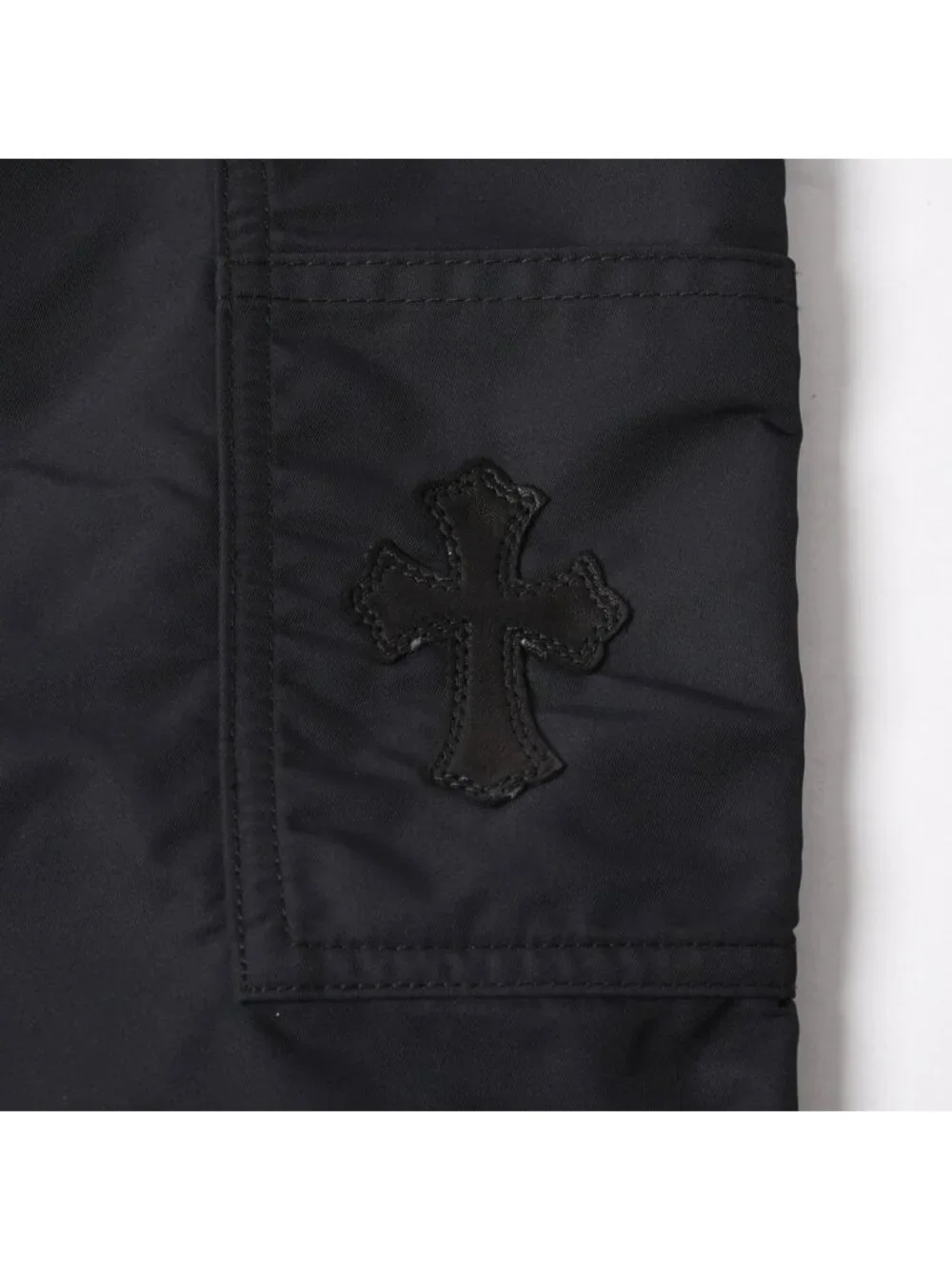 Chrome Hearts Carpenter Double Knee Work Pants Cross Ball Horseshoe Black Nylon